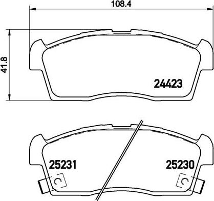 Brembo P 61 108 - Тормозные колодки, дисковые, комплект www.autospares.lv