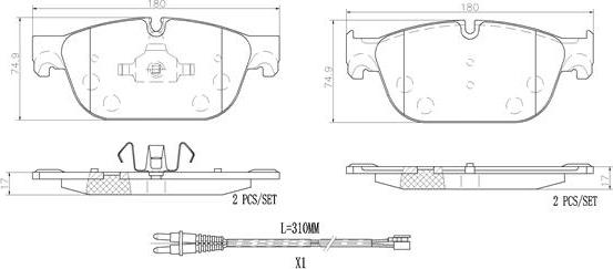 Brembo P61107N - Bremžu uzliku kompl., Disku bremzes www.autospares.lv