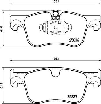 Brembo P 61 116 - Bremžu uzliku kompl., Disku bremzes autospares.lv