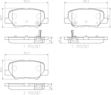 Brembo P61111N - Bremžu uzliku kompl., Disku bremzes www.autospares.lv