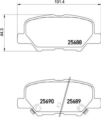 Brembo P 61 111 - Bremžu uzliku kompl., Disku bremzes www.autospares.lv