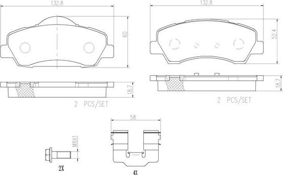 Brembo P61113N - Bremžu uzliku kompl., Disku bremzes www.autospares.lv