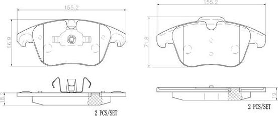 Brembo P61117N - Brake Pad Set, disc brake www.autospares.lv