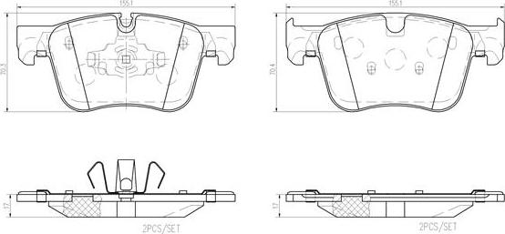 Brembo P61135N - Bremžu uzliku kompl., Disku bremzes www.autospares.lv