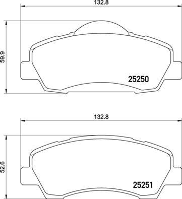 Brembo P 61 138 - Bremžu uzliku kompl., Disku bremzes www.autospares.lv