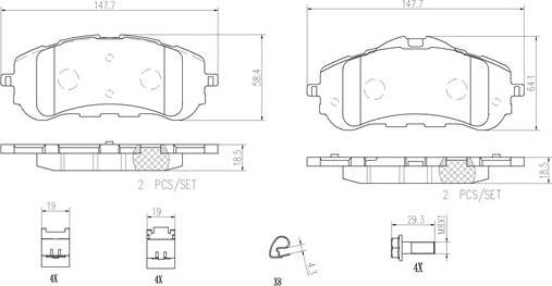 Brembo P61120N - Bremžu uzliku kompl., Disku bremzes www.autospares.lv