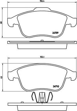 Brembo P 68 046 - Bremžu uzliku kompl., Disku bremzes autospares.lv