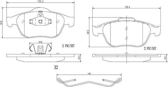 Brembo P68040N - Bremžu uzliku kompl., Disku bremzes www.autospares.lv