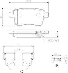 Brembo P68043N - Bremžu uzliku kompl., Disku bremzes www.autospares.lv