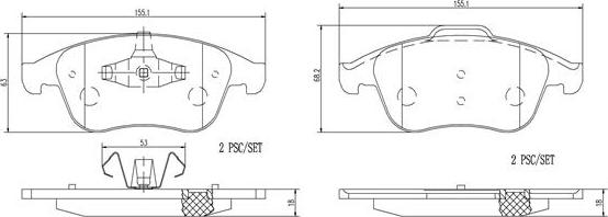 Brembo P68047N - Bremžu uzliku kompl., Disku bremzes autospares.lv