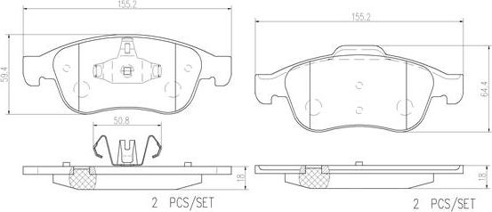 Brembo P68050N - Bremžu uzliku kompl., Disku bremzes www.autospares.lv