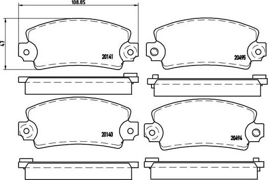 Brembo P 68 001 - Bremžu uzliku kompl., Disku bremzes www.autospares.lv