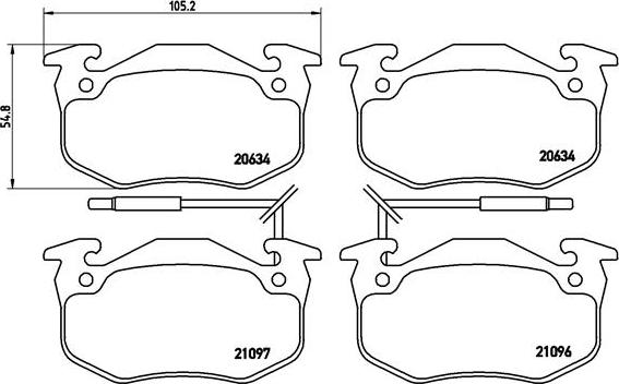 Brembo P 68 015 - Bremžu uzliku kompl., Disku bremzes autospares.lv