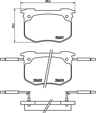 Brembo P 68 011 - Bremžu uzliku kompl., Disku bremzes autospares.lv