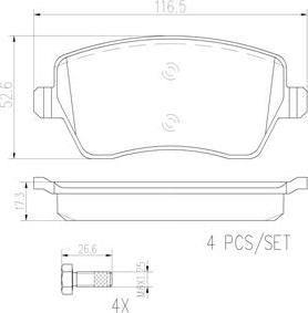 Brembo P68033N - Brake Pad Set, disc brake www.autospares.lv