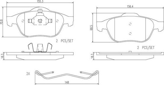 Brembo P68032N - Bremžu uzliku kompl., Disku bremzes autospares.lv