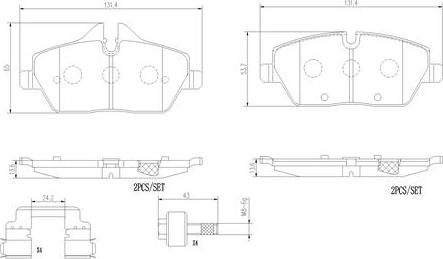 Brembo P06091N - Bremžu uzliku kompl., Disku bremzes www.autospares.lv