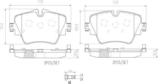 Brembo P06093N - Bremžu uzliku kompl., Disku bremzes www.autospares.lv