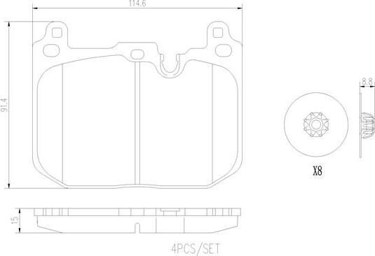 Brembo P06097N - Bremžu uzliku kompl., Disku bremzes www.autospares.lv