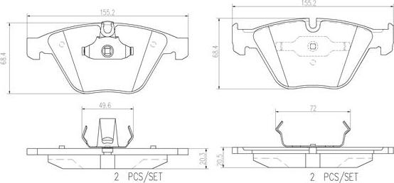 Brembo P06046N - Bremžu uzliku kompl., Disku bremzes autospares.lv