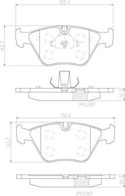 Brembo P06043N - Bremžu uzliku kompl., Disku bremzes autospares.lv