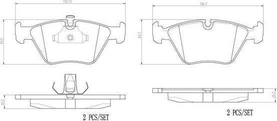 Brembo P06042N - Bremžu uzliku kompl., Disku bremzes www.autospares.lv