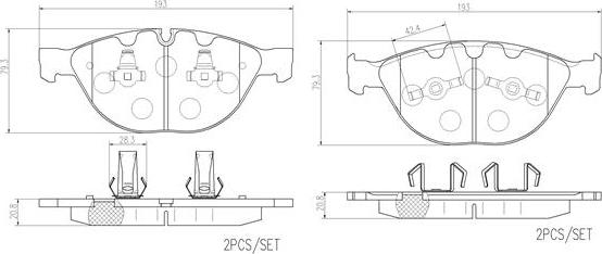 Brembo P06047N - Bremžu uzliku kompl., Disku bremzes www.autospares.lv