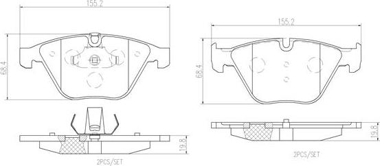 Brembo P06054N - Bremžu uzliku kompl., Disku bremzes www.autospares.lv