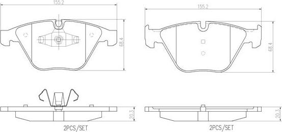 Brembo P06055N - Brake Pad Set, disc brake www.autospares.lv