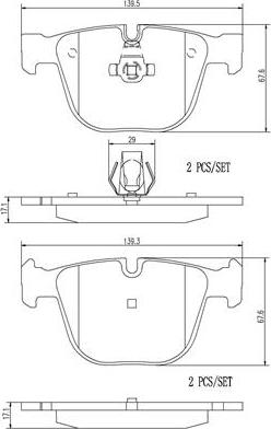 Brembo P06050N - Bremžu uzliku kompl., Disku bremzes www.autospares.lv