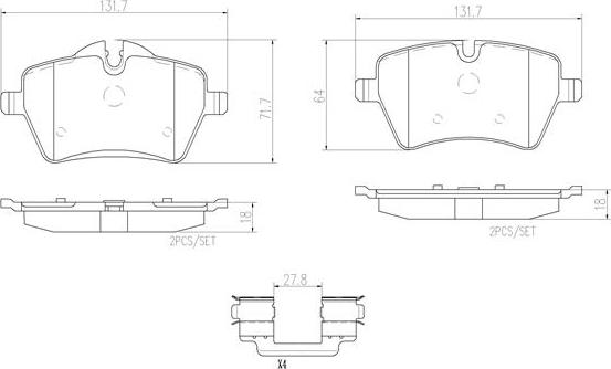 Brembo P06051N - Bremžu uzliku kompl., Disku bremzes www.autospares.lv