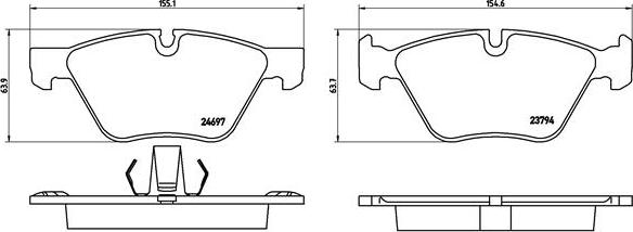 Brembo P 06 060 - Тормозные колодки, дисковые, комплект www.autospares.lv