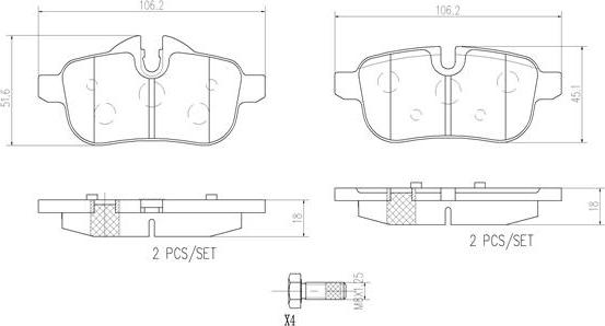 Brembo P06062N - Bremžu uzliku kompl., Disku bremzes www.autospares.lv