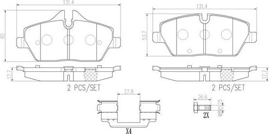 Brembo P06067N - Bremžu uzliku kompl., Disku bremzes www.autospares.lv