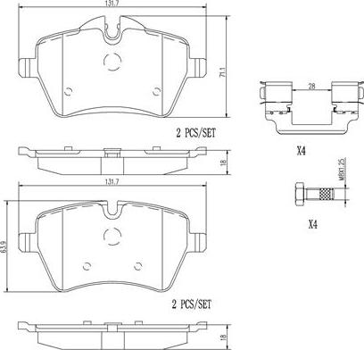 Brembo P06086N - Bremžu uzliku kompl., Disku bremzes www.autospares.lv