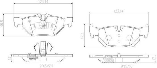 Brembo P06038N - Bremžu uzliku kompl., Disku bremzes autospares.lv