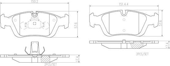 Brembo P06024N - Тормозные колодки, дисковые, комплект www.autospares.lv