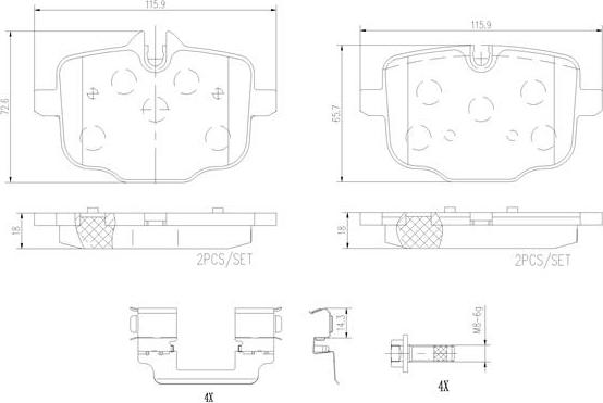 Brembo P06101N - Bremžu uzliku kompl., Disku bremzes www.autospares.lv