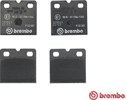 Brembo P 02 001 - Bremžu uzliku kompl., Disku stāvbremze autospares.lv