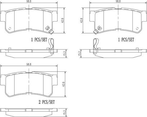 Brembo P15009N - Brake Pad Set, disc brake www.autospares.lv