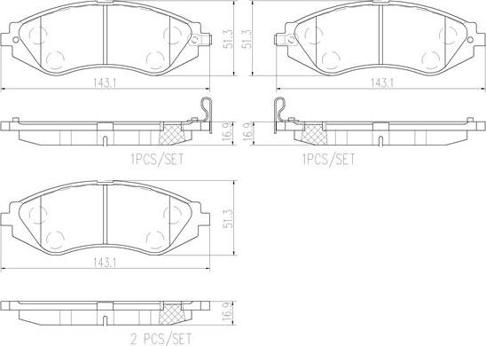 Brembo P15002N - Bremžu uzliku kompl., Disku bremzes autospares.lv