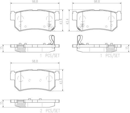 Brembo P15010N - Bremžu uzliku kompl., Disku bremzes autospares.lv