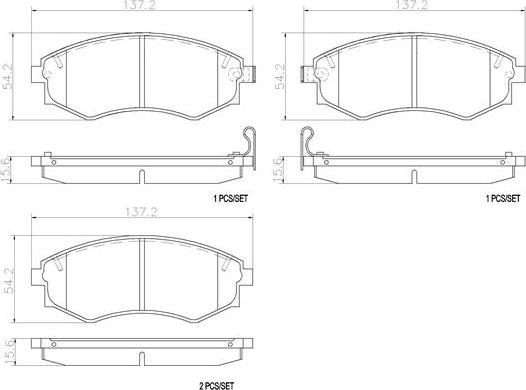 Brembo P15011N - Brake Pad Set, disc brake www.autospares.lv