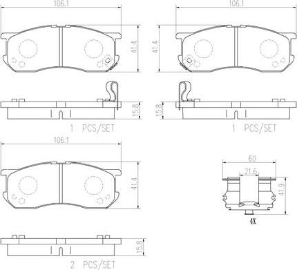 Brembo P16016N - Тормозные колодки, дисковые, комплект www.autospares.lv