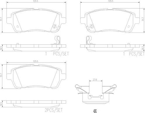 Brembo P16013N - Bremžu uzliku kompl., Disku bremzes autospares.lv