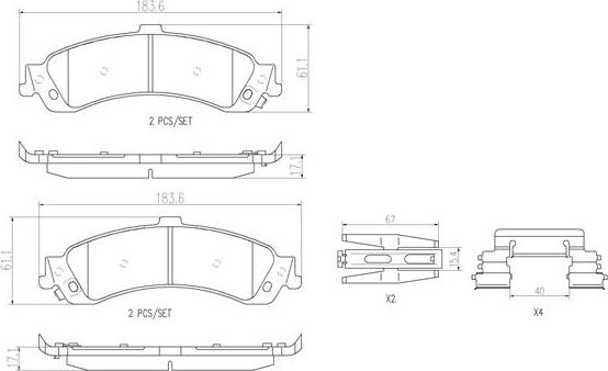 Brembo P10040N - Bremžu uzliku kompl., Disku bremzes www.autospares.lv