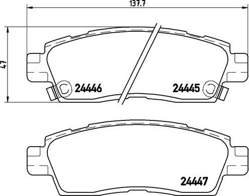 Brembo P 10 010 - Bremžu uzliku kompl., Disku bremzes www.autospares.lv