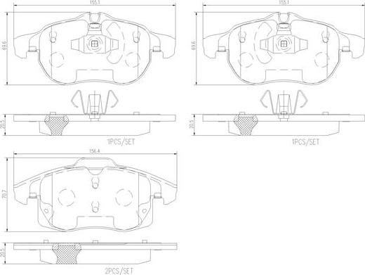 Brembo P10011N - Bremžu uzliku kompl., Disku bremzes autospares.lv