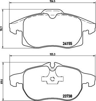 Brembo P 10 011 - Bremžu uzliku kompl., Disku bremzes autospares.lv