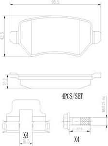 Brembo P10013N - Brake Pad Set, disc brake www.autospares.lv